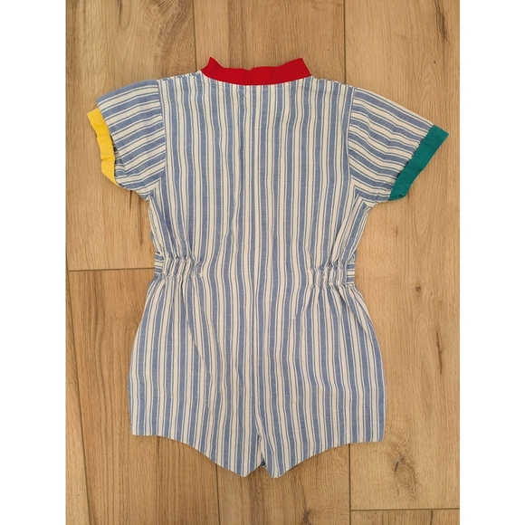 Vintage Colourblock Letter Zoo Toddler Short Jumpsuit - Picture 2 of 6